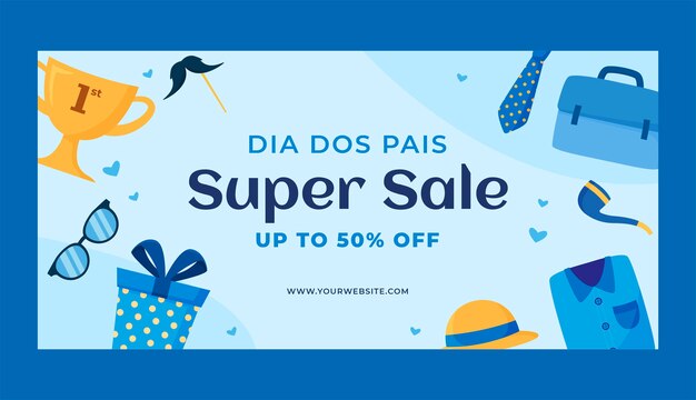 Dia dos pais sale banner design template