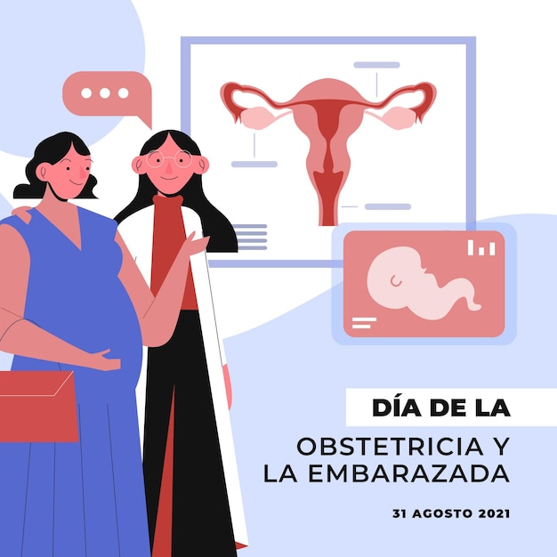 Dia internacional de la obstetricia y la embarazada イラスト