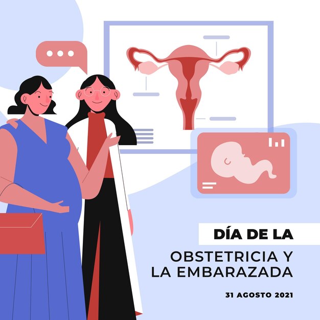 Dia internacional de la obstetricia y la embarazada иллюстрация