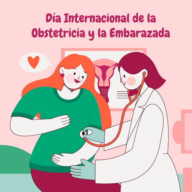 Dia internacional de la obstetricia y la embarazada иллюстрация