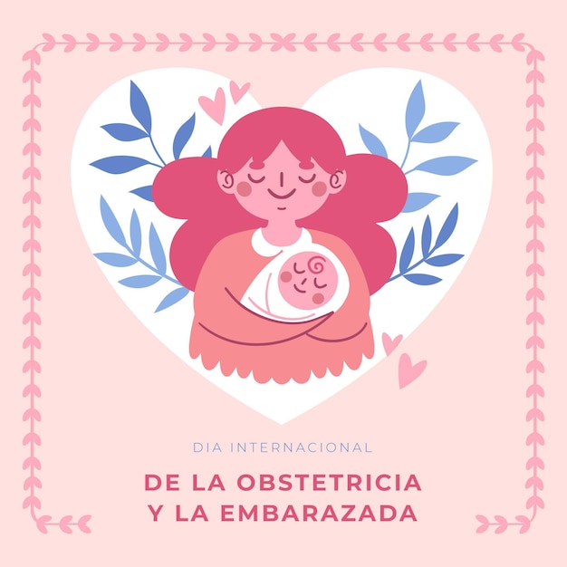 Dia internacional de la obstetricia y la embarazada illustration