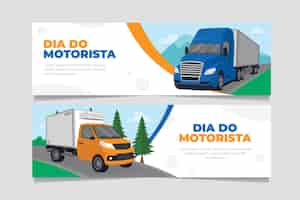 Free vector dia do motorista banners set