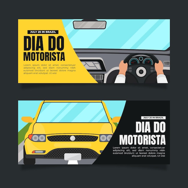 Vettore gratuito dia do set di banner automobilista