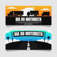 Free vector dia do motorista banners set