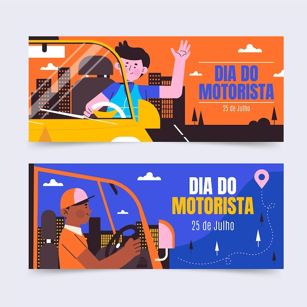 Vettore gratuito dia do set di banner automobilista