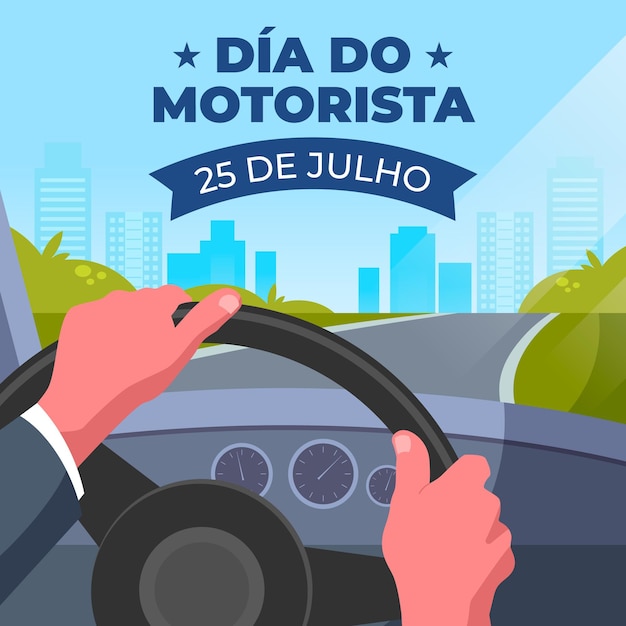 Free vector dia do motorista celebration illustration