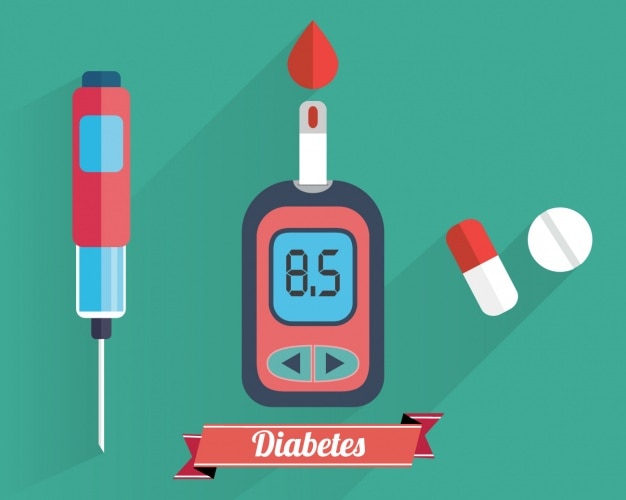 Vettore gratuito elementi diabete collezione