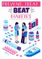 Free vector diabetes prevention treatment poster