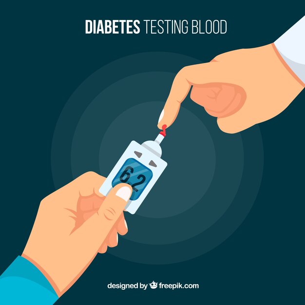 Diabetes testing blood background 