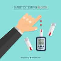 Free vector diabetes testing blood background