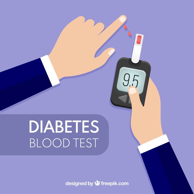 Diabetes testing blood background