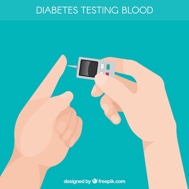 Free vector diabetes testing blood composition with flat design