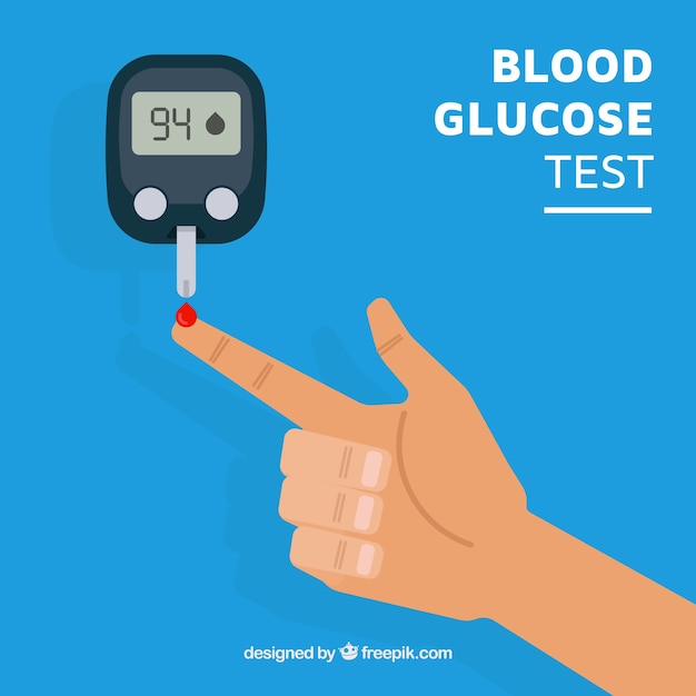 Free vector diabetics testing blood with flat design