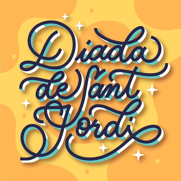 Vettore gratuito lettering diada de sant jordi