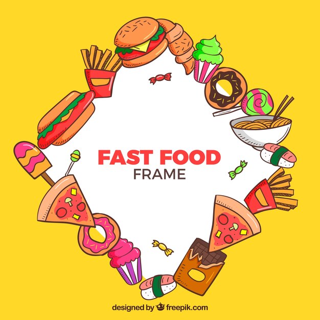 Diagonal food frame background