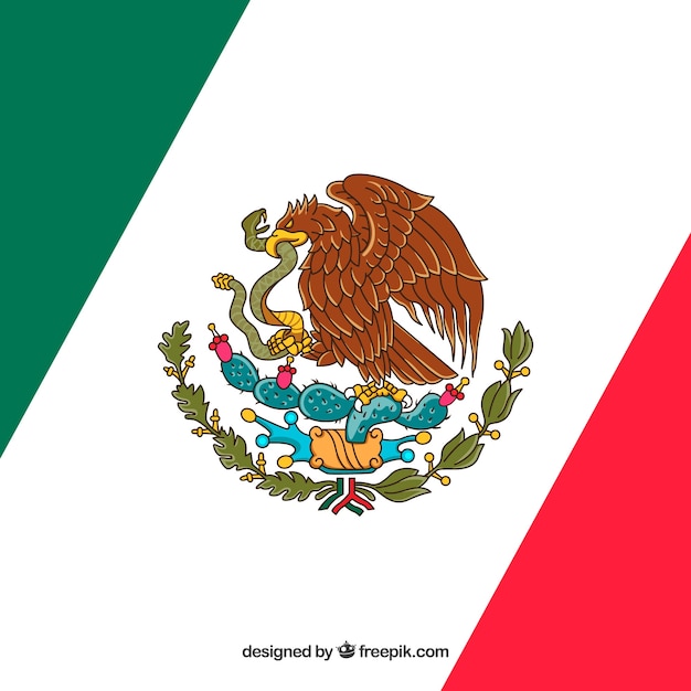 Diagonal mexican flag background