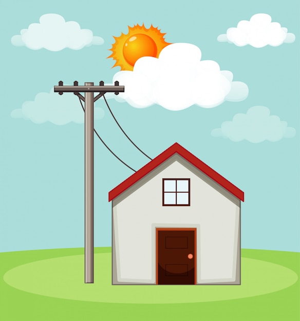 Diagram showing how solar cell works at home