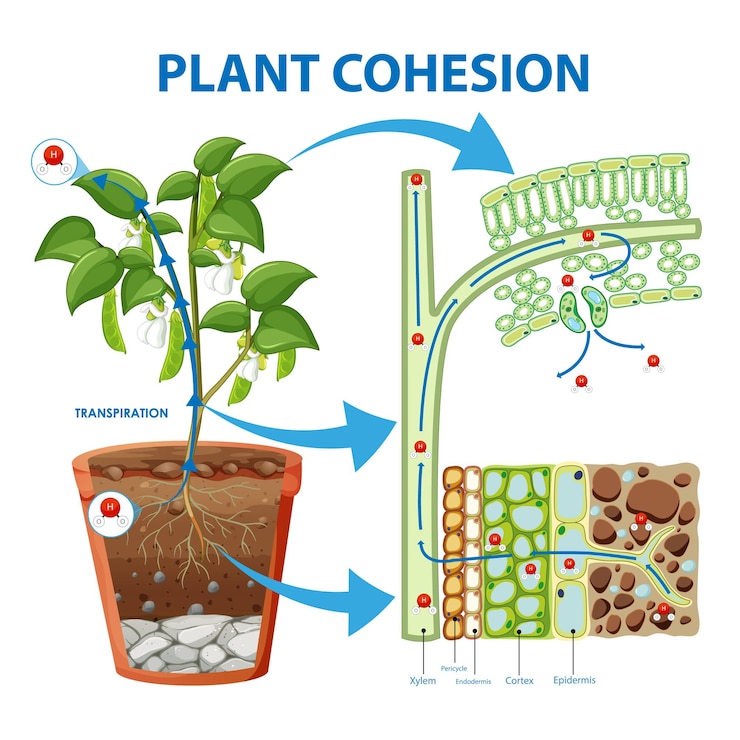 Free Vector diagram showing plant cohesion