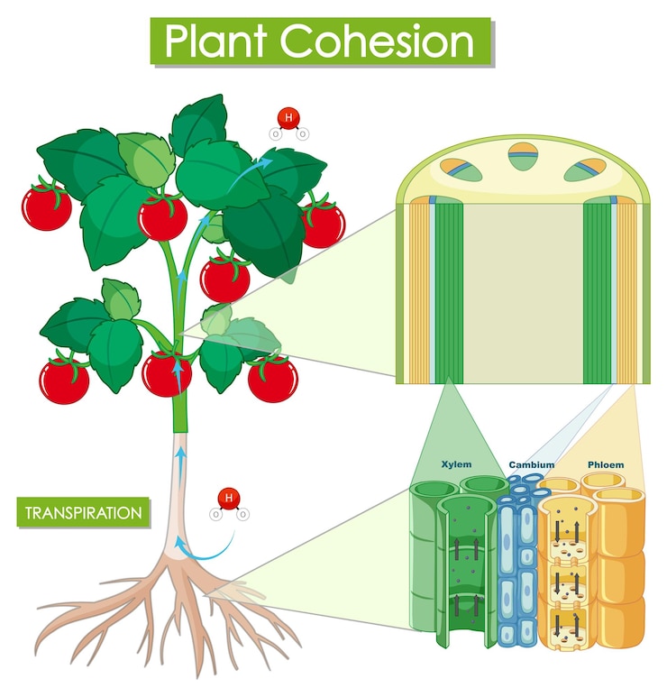 Free Vector diagram showing plant cohesion