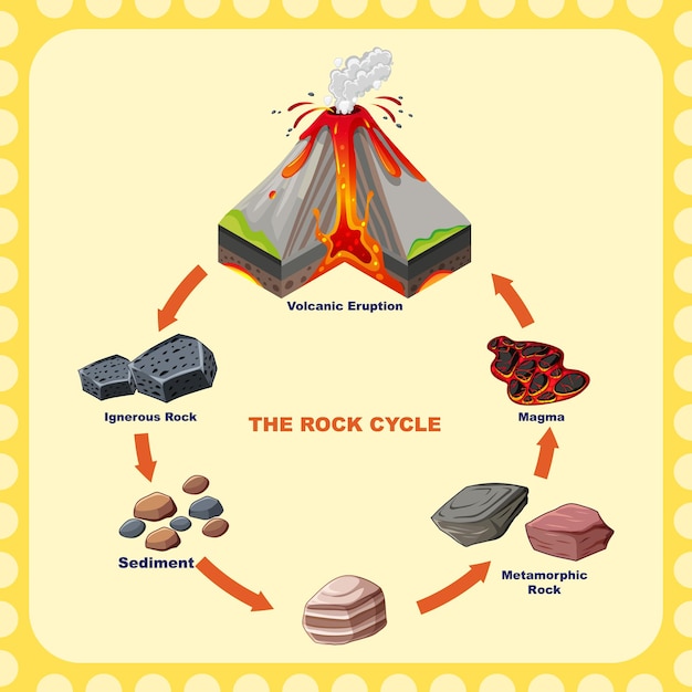 Vettore gratuito diagramma che mostra il ciclo delle rocce