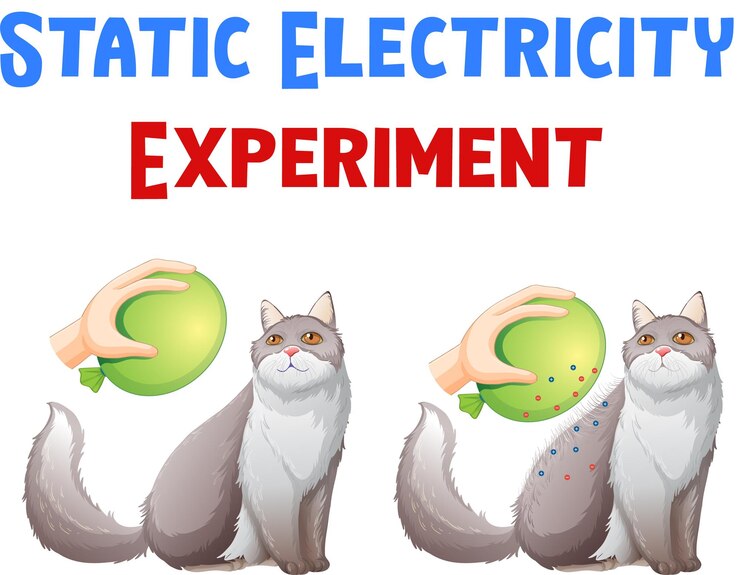 Free Vector diagram showing static electricity experiment