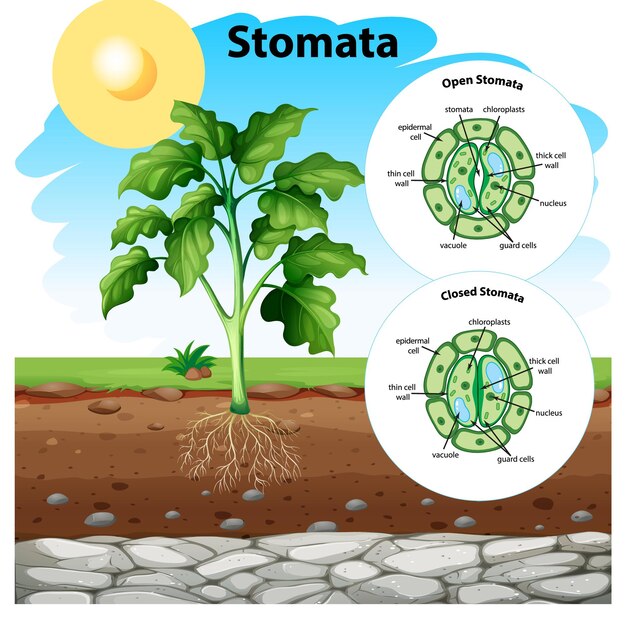 Diagram showing stomata on the chart