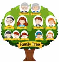 Free vector diagram showing three generation family tree