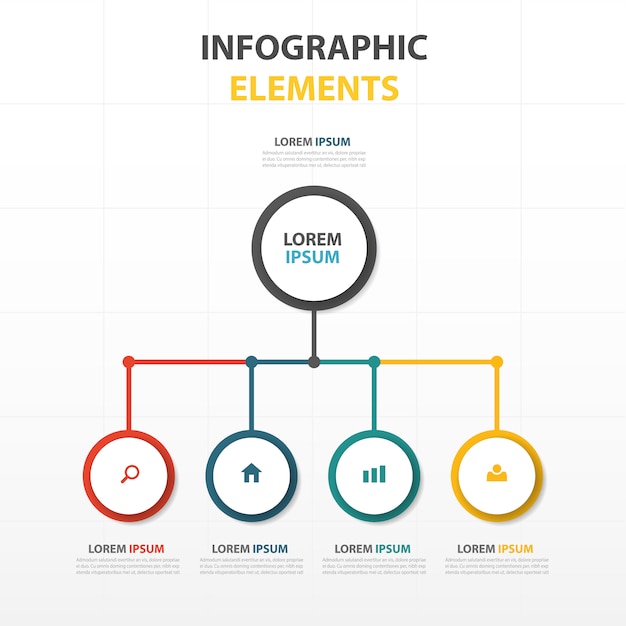 Vettore gratuito colorato astratto cerchio modello di business infografica