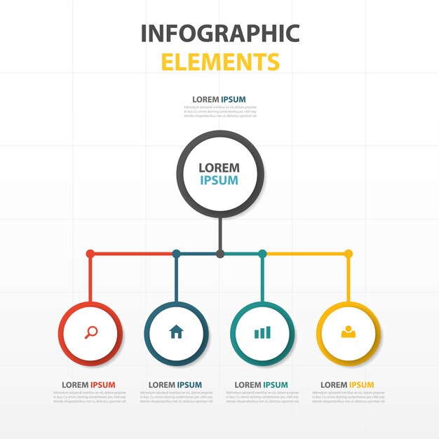 カラフルな抽象的なサークルビジネスインフォグラフィックテンプレート