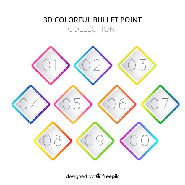 Free vector diamond bullet point collection