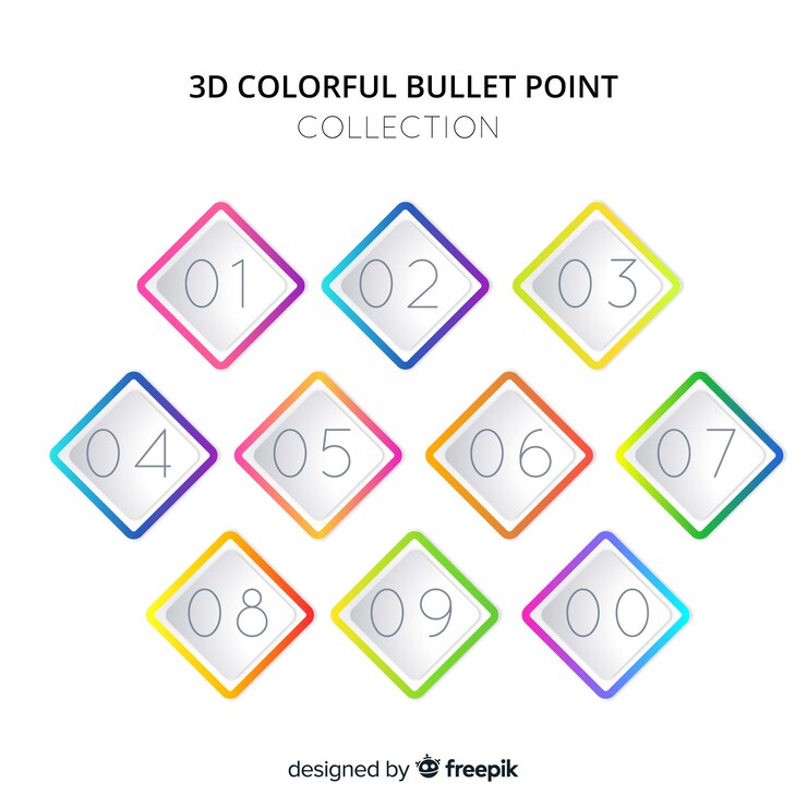 मुफ़्त वेक्टर diamond bullet point collection