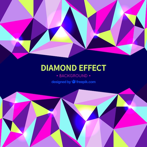 Free vector diamond effect background with colored shapes