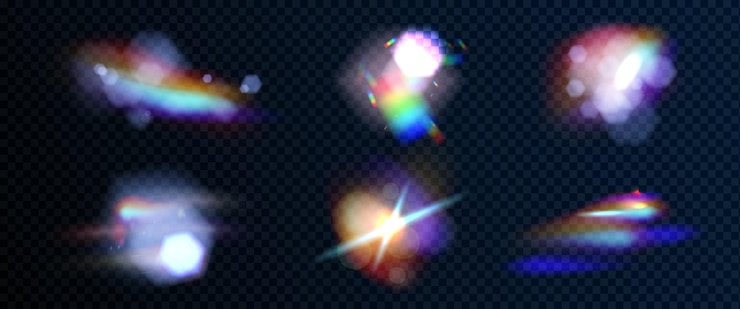 Free Vector diamond flare light elements with overlay effect