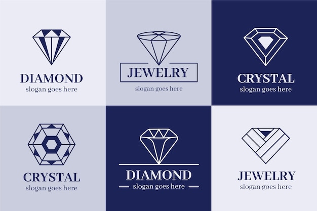 Vettore gratuito collezione logo diamante