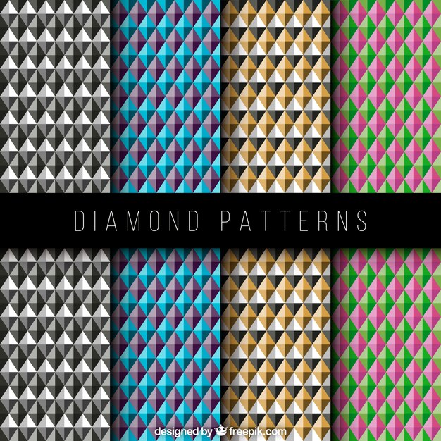 다른 색상의 기하학적 모양을 가진 다이아몬드 패턴