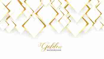 Free vector diamond shapes golden and white background design