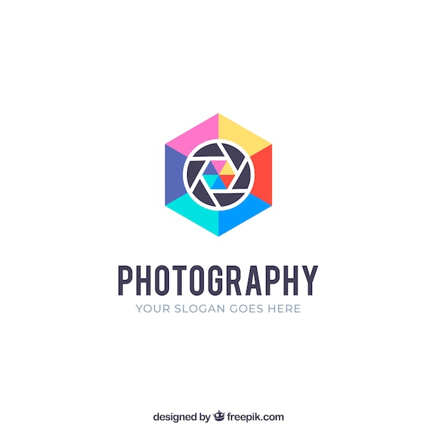 Логотип фотографии диафрагмы в цветах