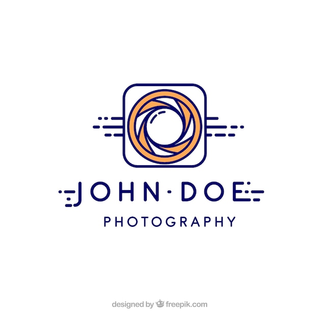 Логотип фотографии диафрагмы в плоском стиле