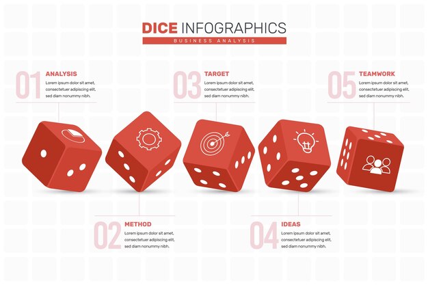 Dice infographic concept