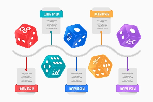 Free vector dice infographic concept