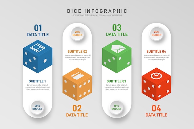 Dice infographic concept