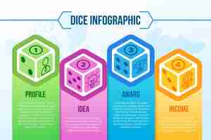 Free vector dice infographic concept