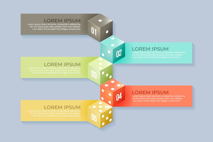 Free Vector dice infographic template
