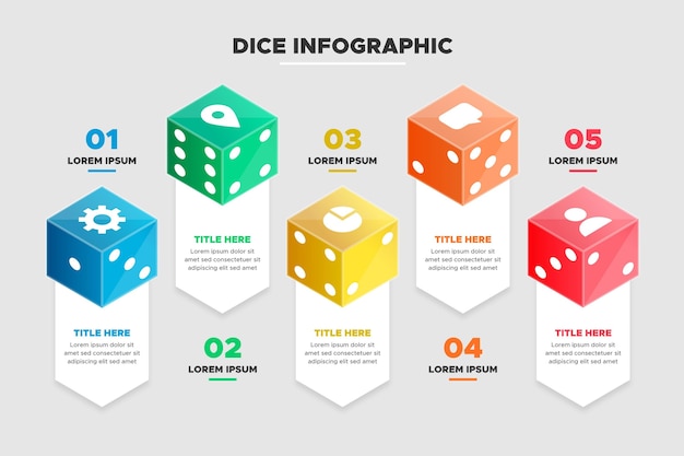 Modello di infografica di dadi