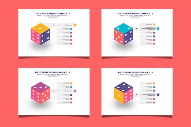 無料ベクター サイコロインフォグラフィック