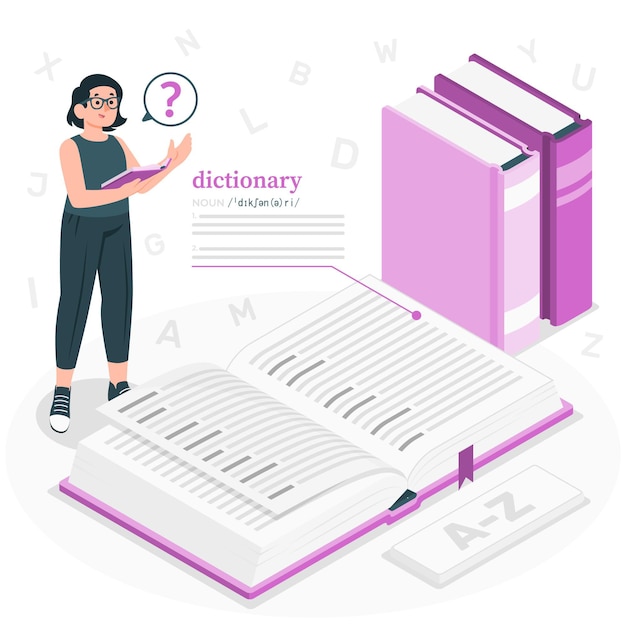 Free vector dictionary concept illustration