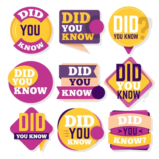 Free vector did you know badges collection