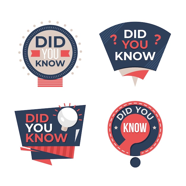 Free vector did you know badges collection