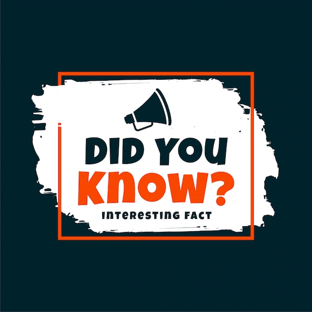 Free vector did you know interesting fact design