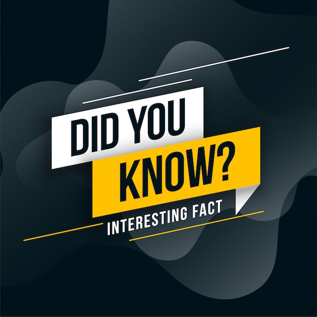 Did You Know Interesting Fact Design